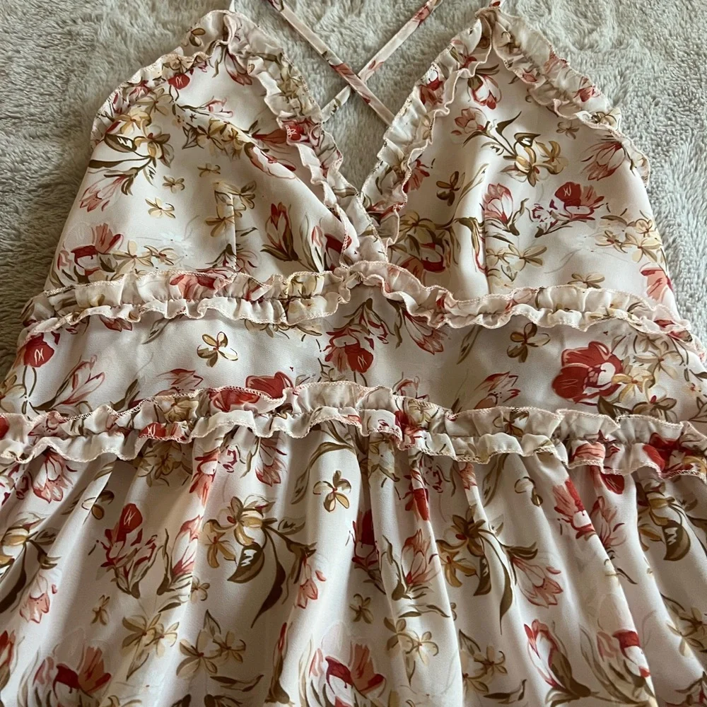 Floral Ruffle Mini Dress - Picture 2 of 4